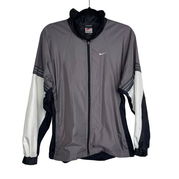 Nike Other - Vintage Nike Men's Gray White & Black Windbreaker Jacket with Stretchy Back